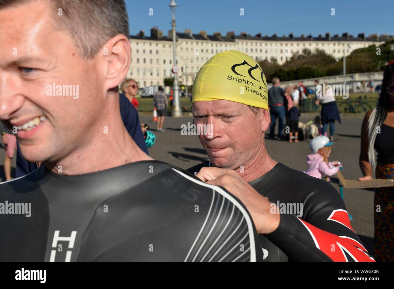 Triathlon de Brighton 2019 15/09/2019 L'événement triple de natation, de cyclisme et de course. Photo:Terry Applin Banque D'Images