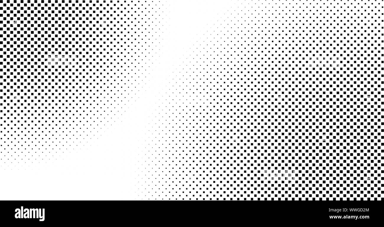 Vecteur de demi-ton arrière-plan. Demi-teinte carrés toile de gradient. Motif en noir et blanc. Illustration de Vecteur
