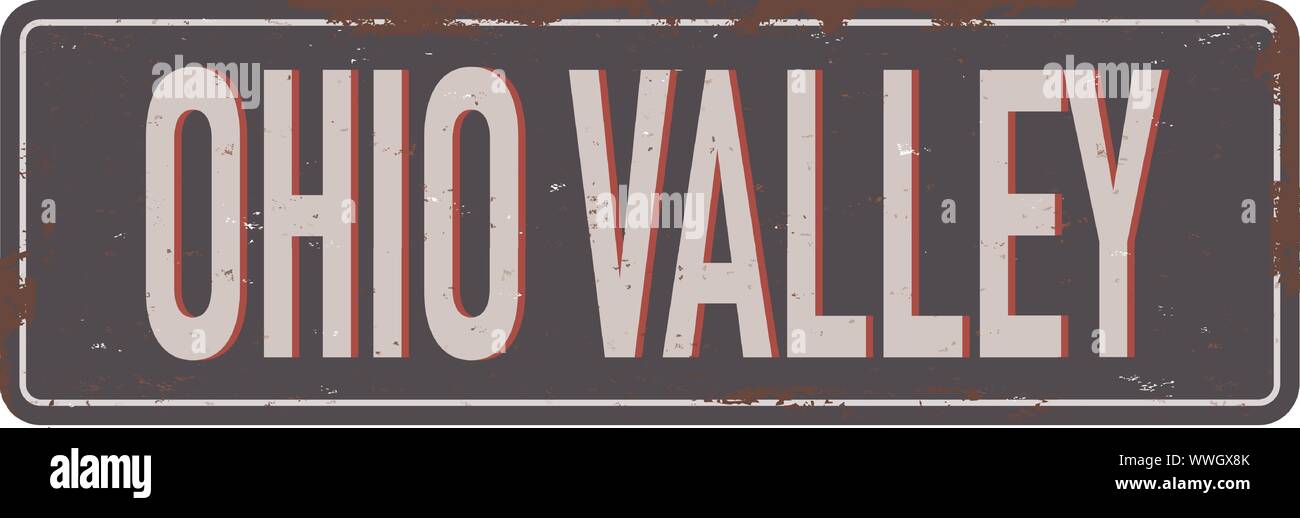 Retro souvenirs ou une carte postale de la vallée des modèles sur fond rouille. Illustration de Vecteur