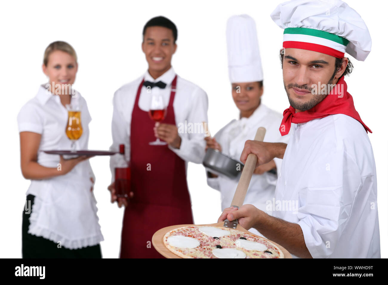 Les serveurs et les cuisiniers Banque D'Images
