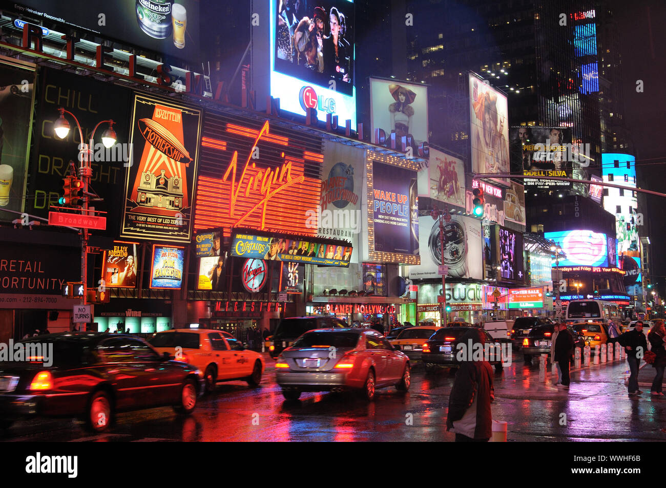 Abends am /Broadway Broadway, New Y Banque D'Images