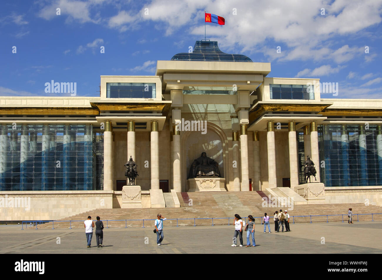 Bâtiment du Parlement européen, Ulanbator. La Mongolie Banque D'Images