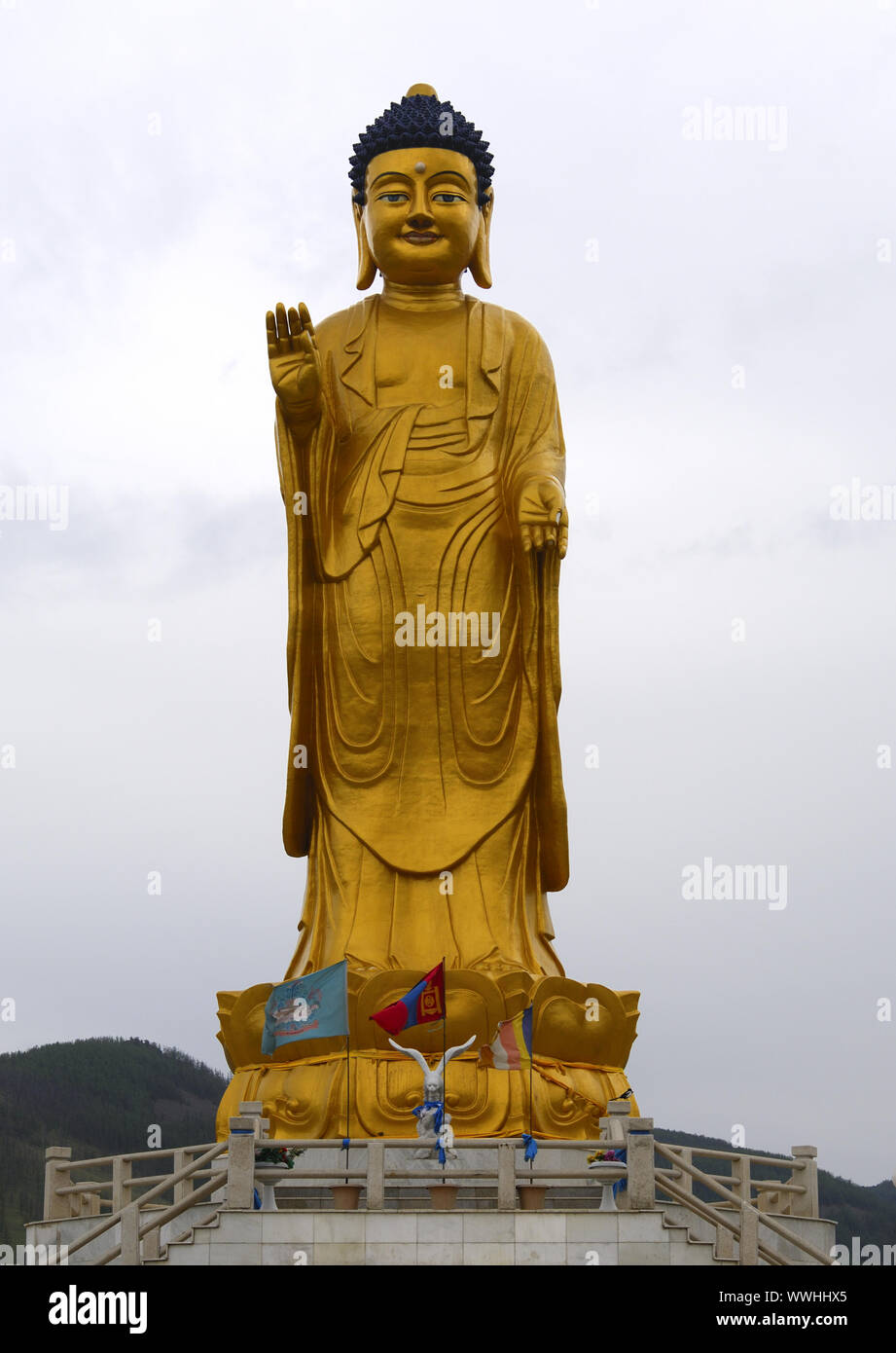 Golden Buddha statue, Ulanbator, Mongolie Banque D'Images