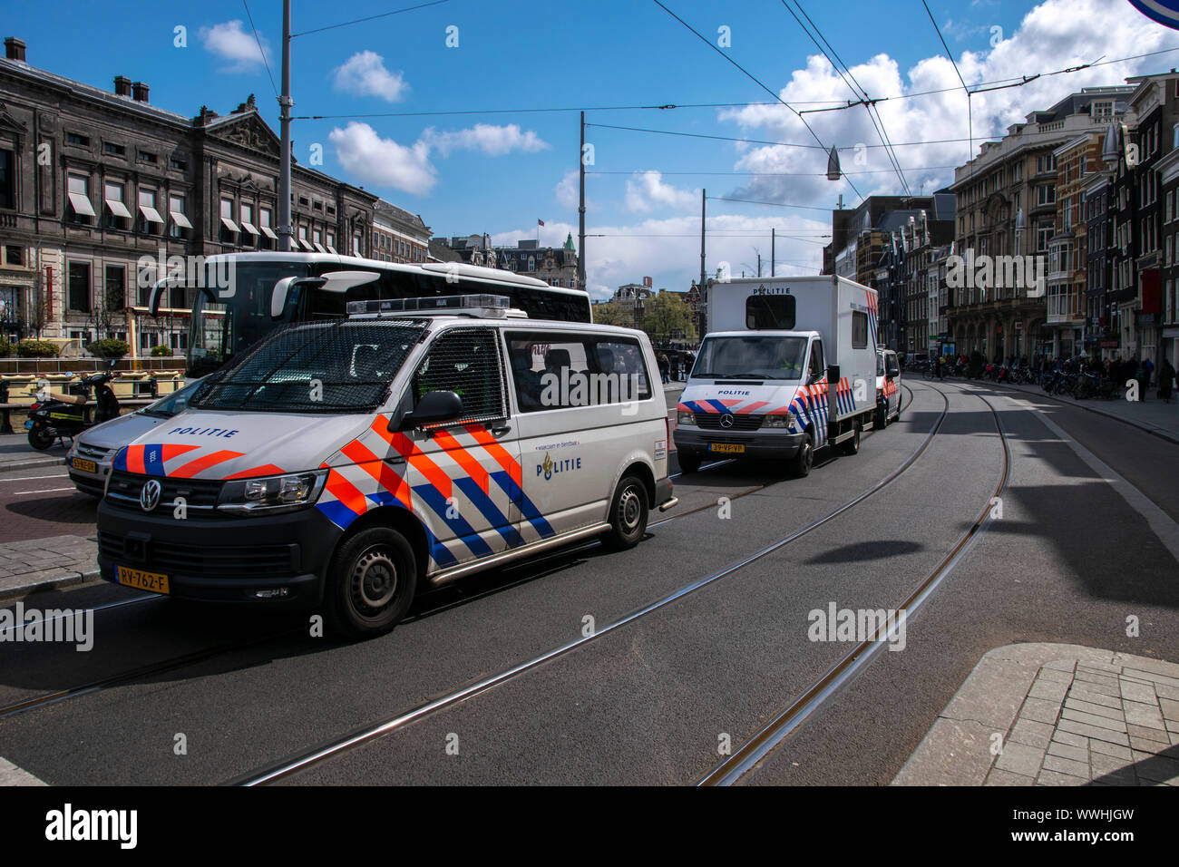 Les voitures de police à Amsterdam aux Pays-Bas 2019 Banque D'Images