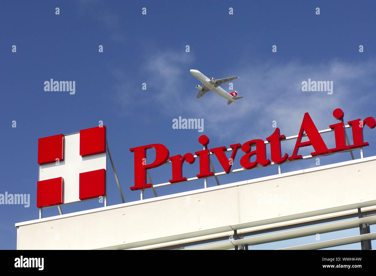 Siège de la compagnie aérienne PrivatAir, Genève, Suisse Banque D'Images