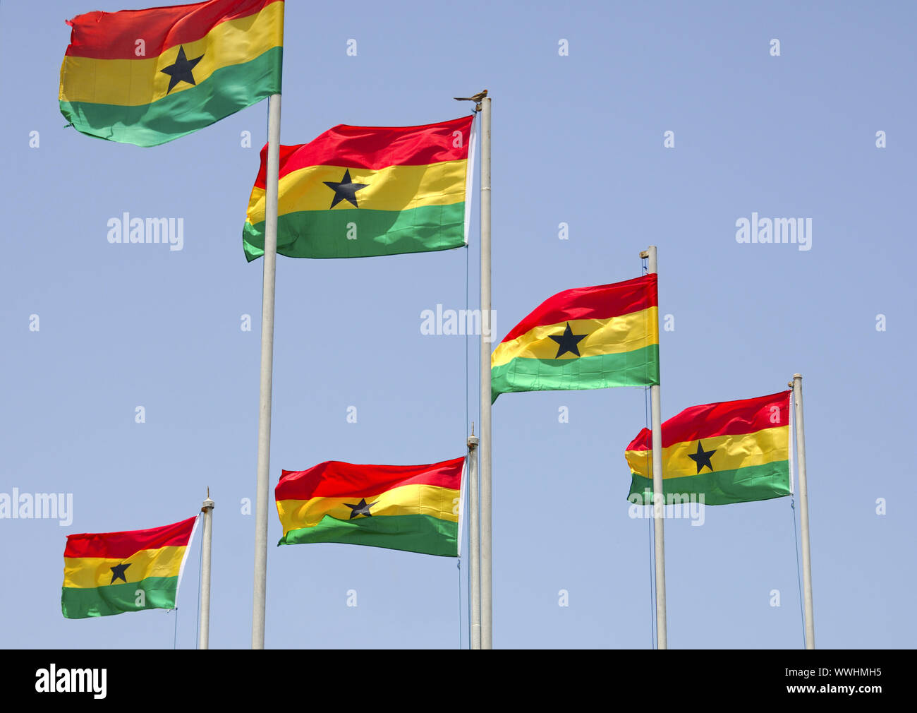 Drapeau national du Ghana Banque D'Images