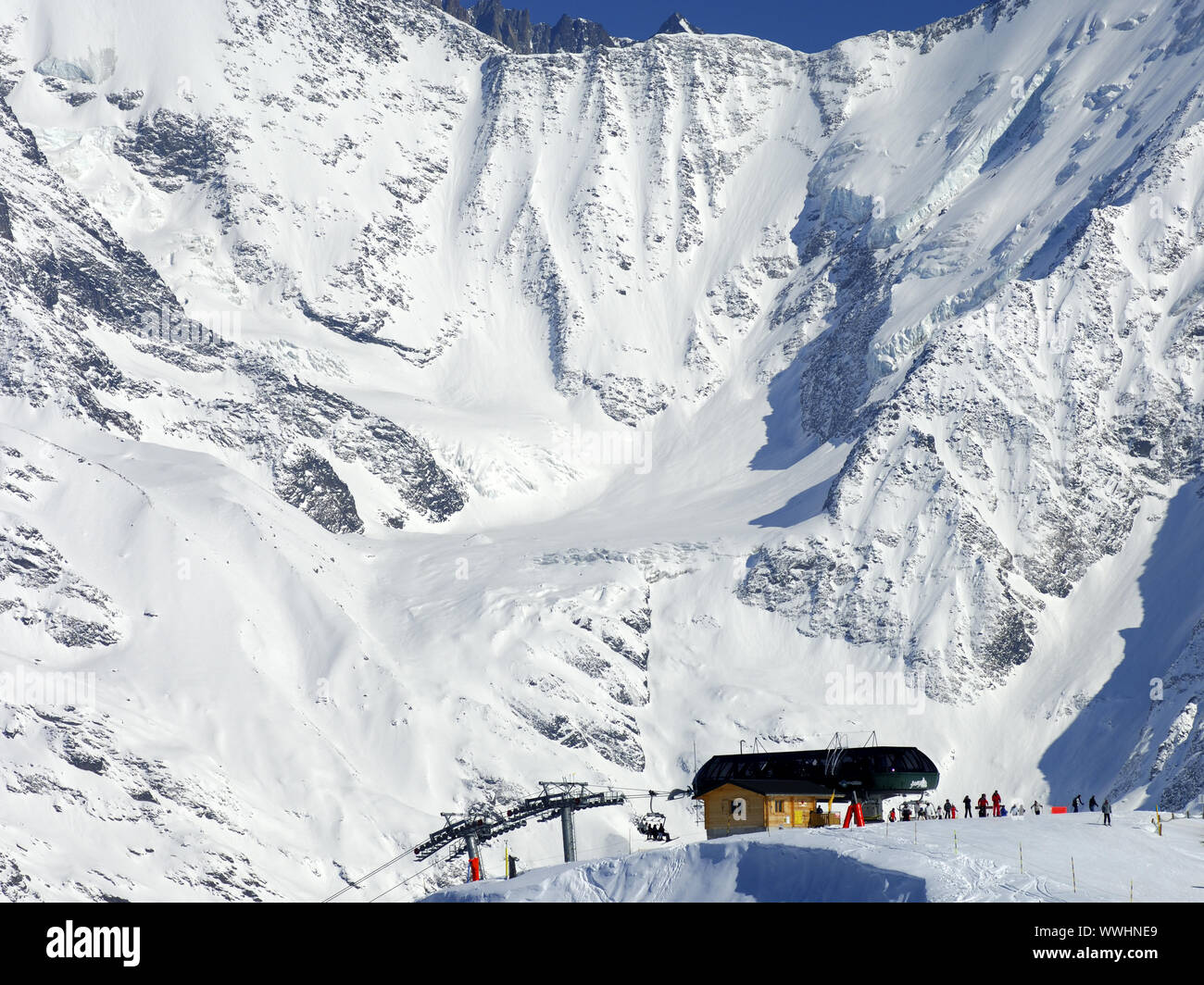 Dans la station de ski Saint-Gervais, France Banque D'Images
