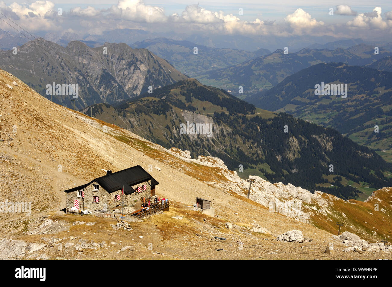 Refuge de montagne des Diablerets du Club Alpin Suisse Banque D'Images