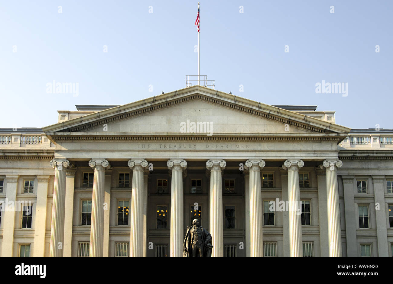 Statue d'Albert Gallatin Ministère des finances, de l'USA Banque D'Images