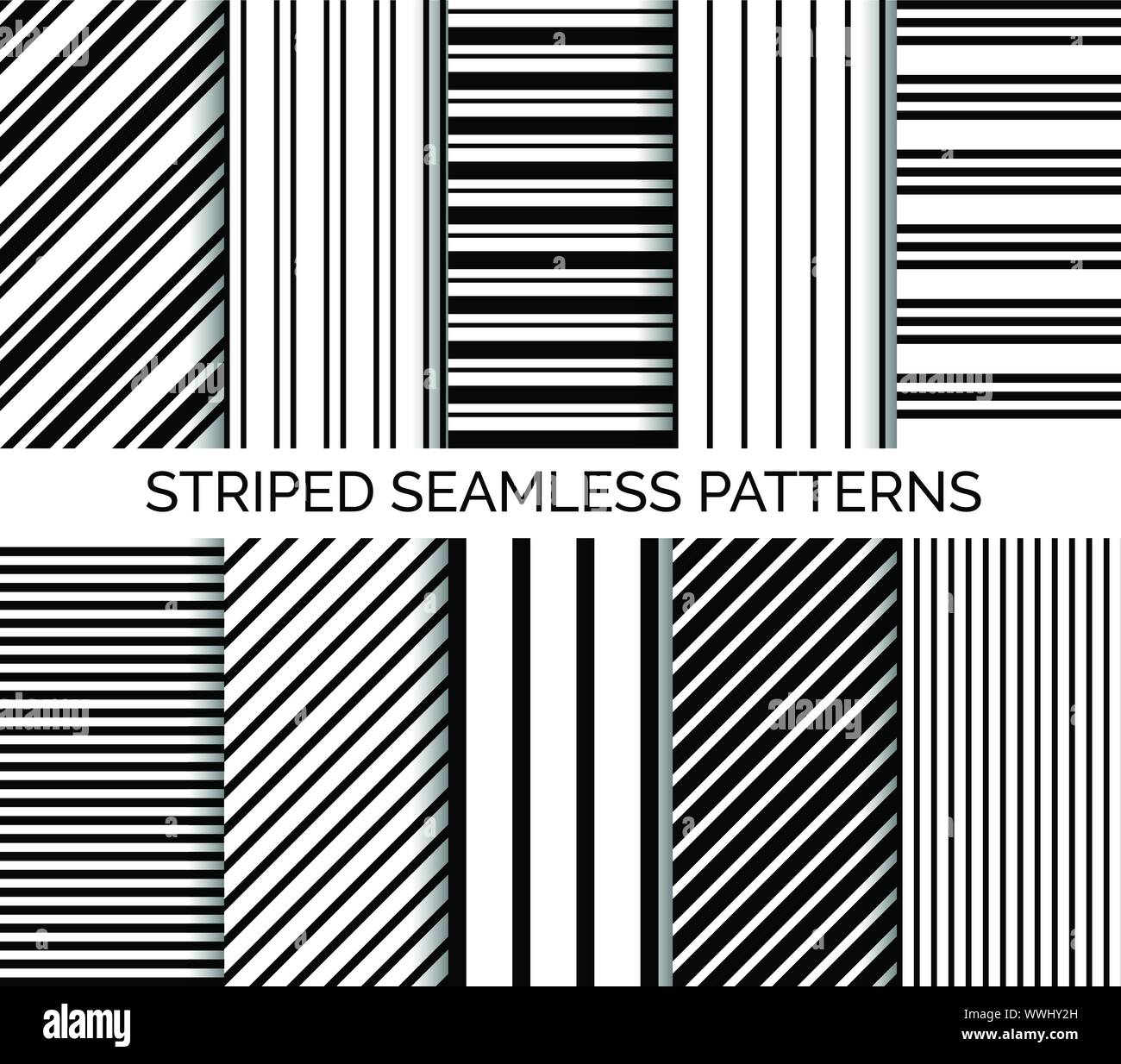 Ensemble de bar rayé noir et blanc transparent patterns Illustration de Vecteur