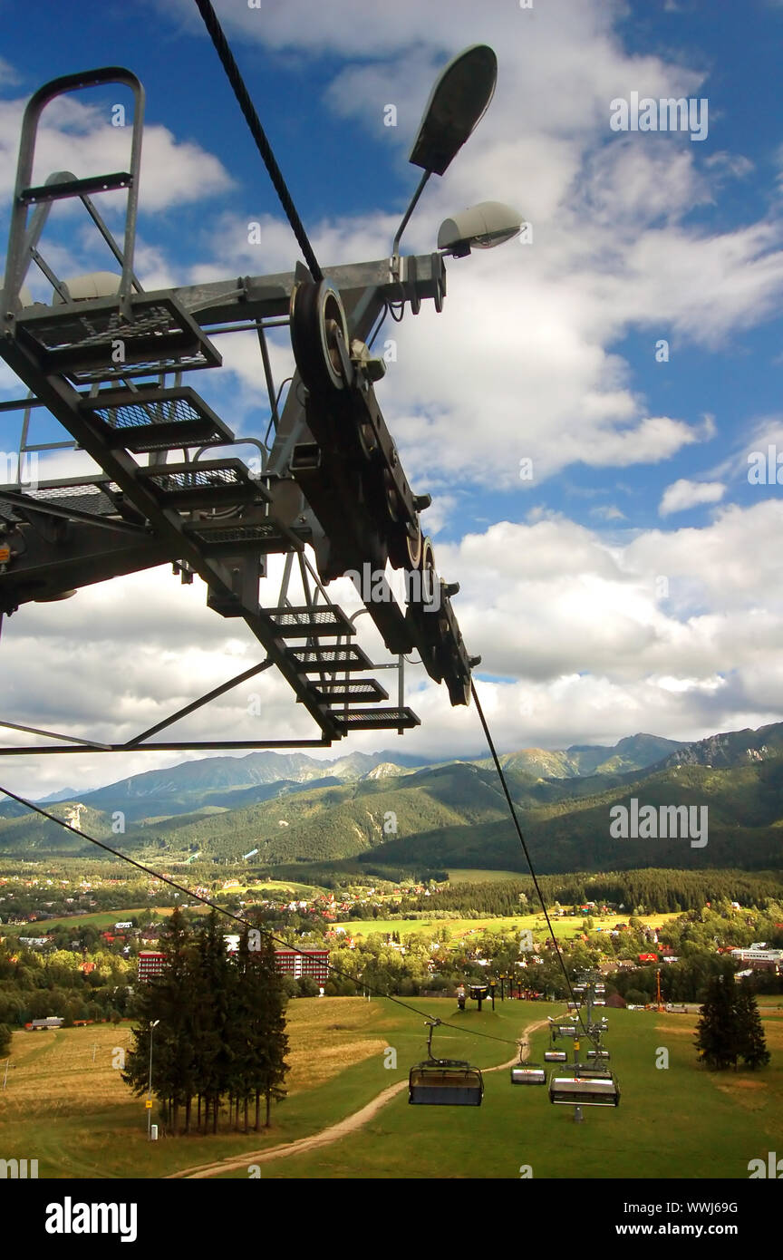 Un télésiège à Tatras Banque D'Images