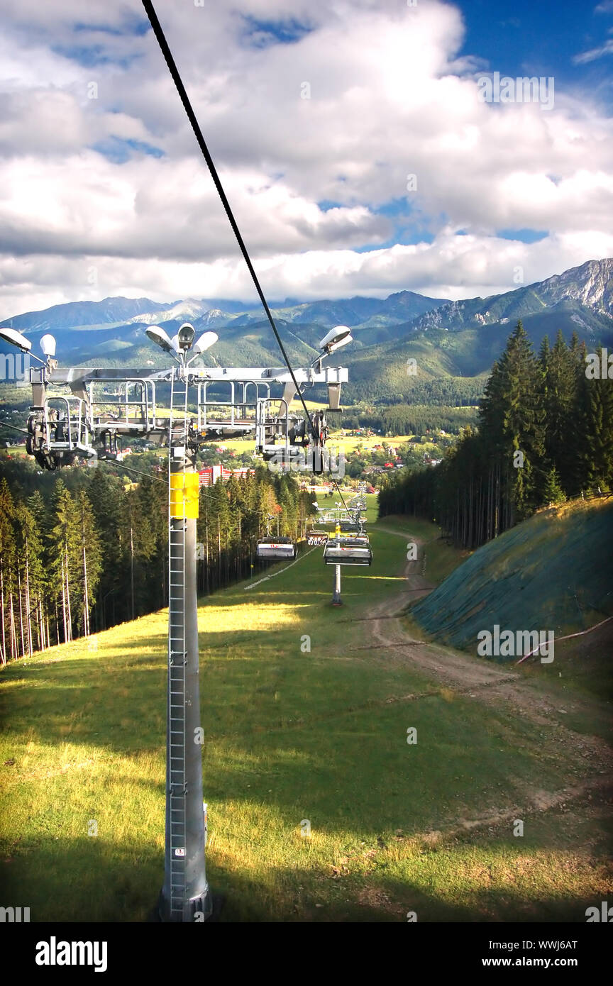 Un télésiège à Tatras Banque D'Images