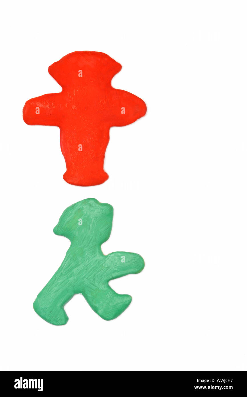 Ampelmaennchen biscuit avec glaçage vert et rouge Banque D'Images