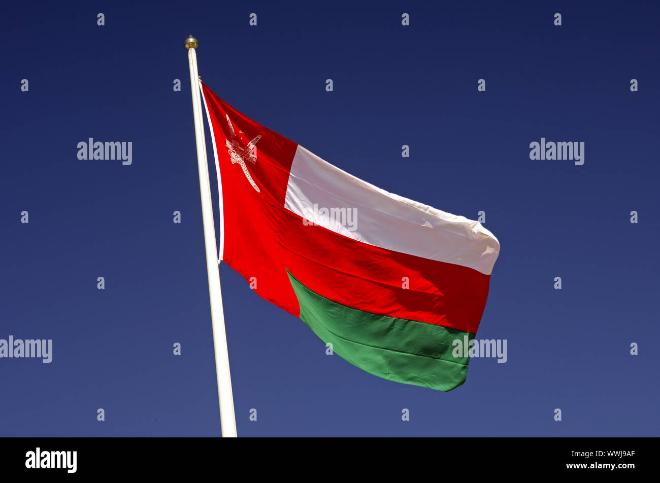 Drapeau national du Sultanat d'Oman Banque D'Images