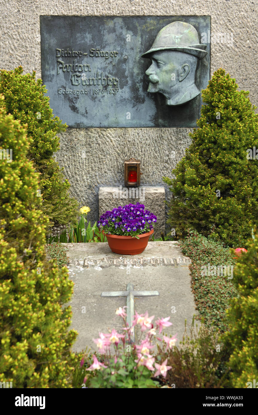 Tombe de l'Erzgebirge poète et chanteur Anton Günther Banque D'Images