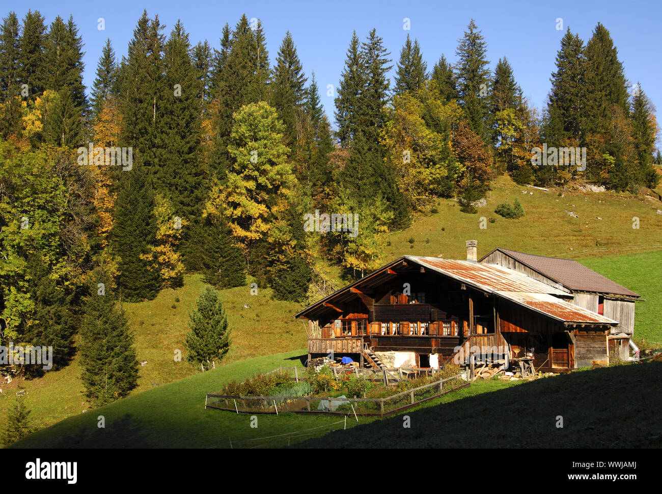 Chalet Suisse Banque D'Images