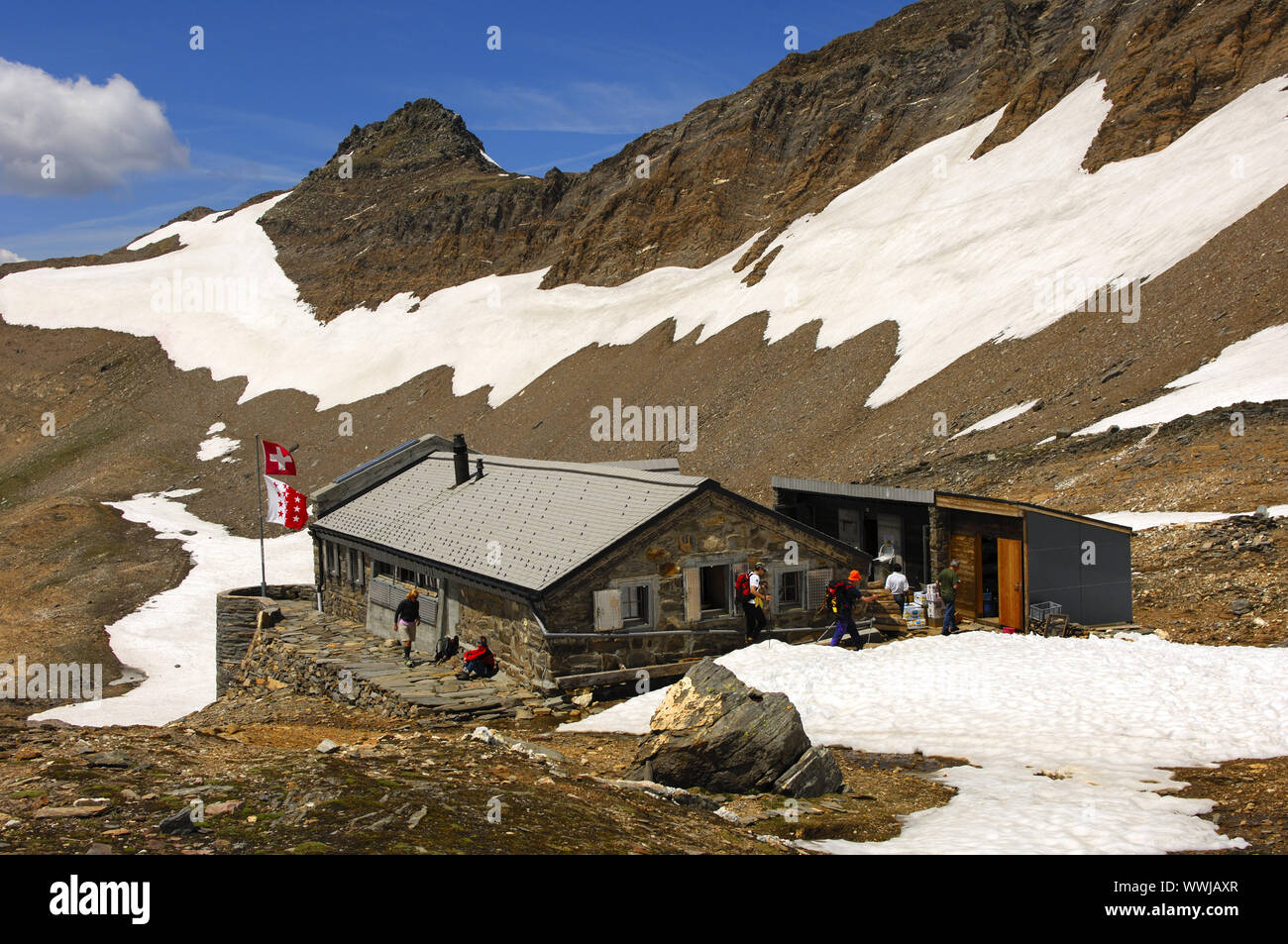 Cabane Monte Leone du Club Alpin Suisse Banque D'Images