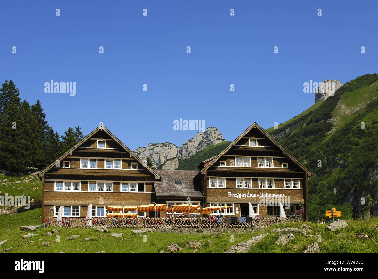 Berggsthaus Bollenwees, Suisse, l'Alpstein Banque D'Images