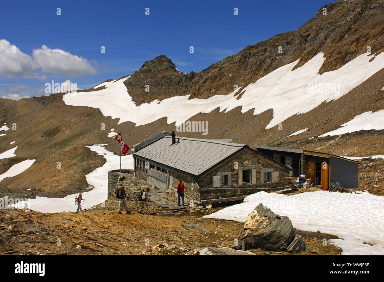 Monte Leone Hut, Valais, Suisse Banque D'Images