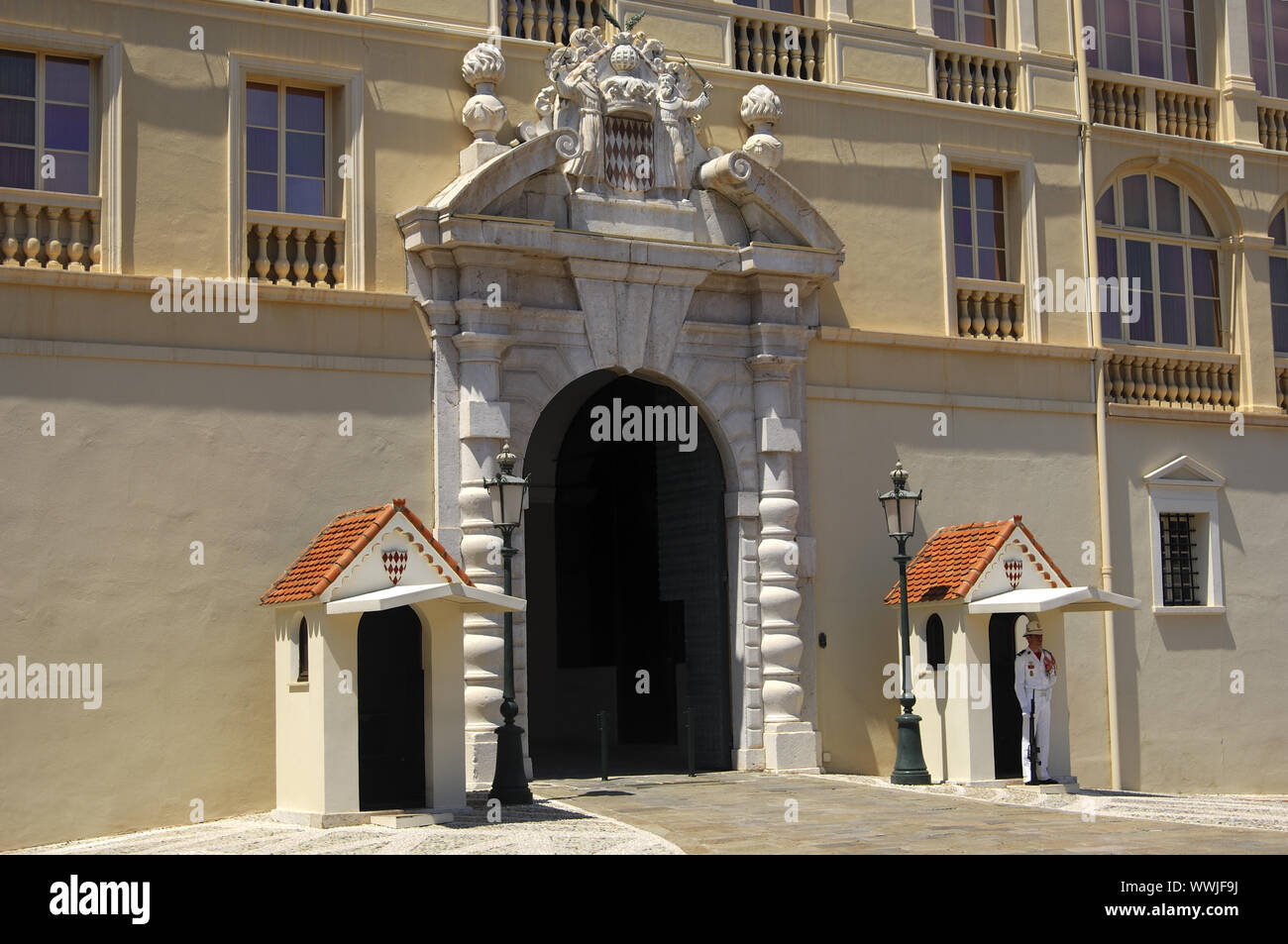 Entrée du Palais Princier de Monaco Banque D'Images