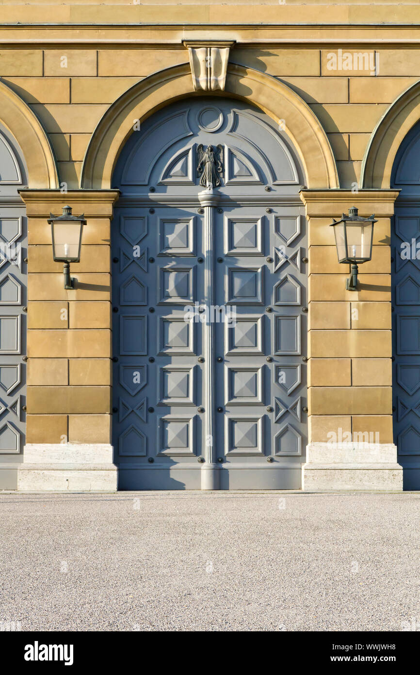 La porte historique au Musée de l'art égyptien, Munich Banque D'Images