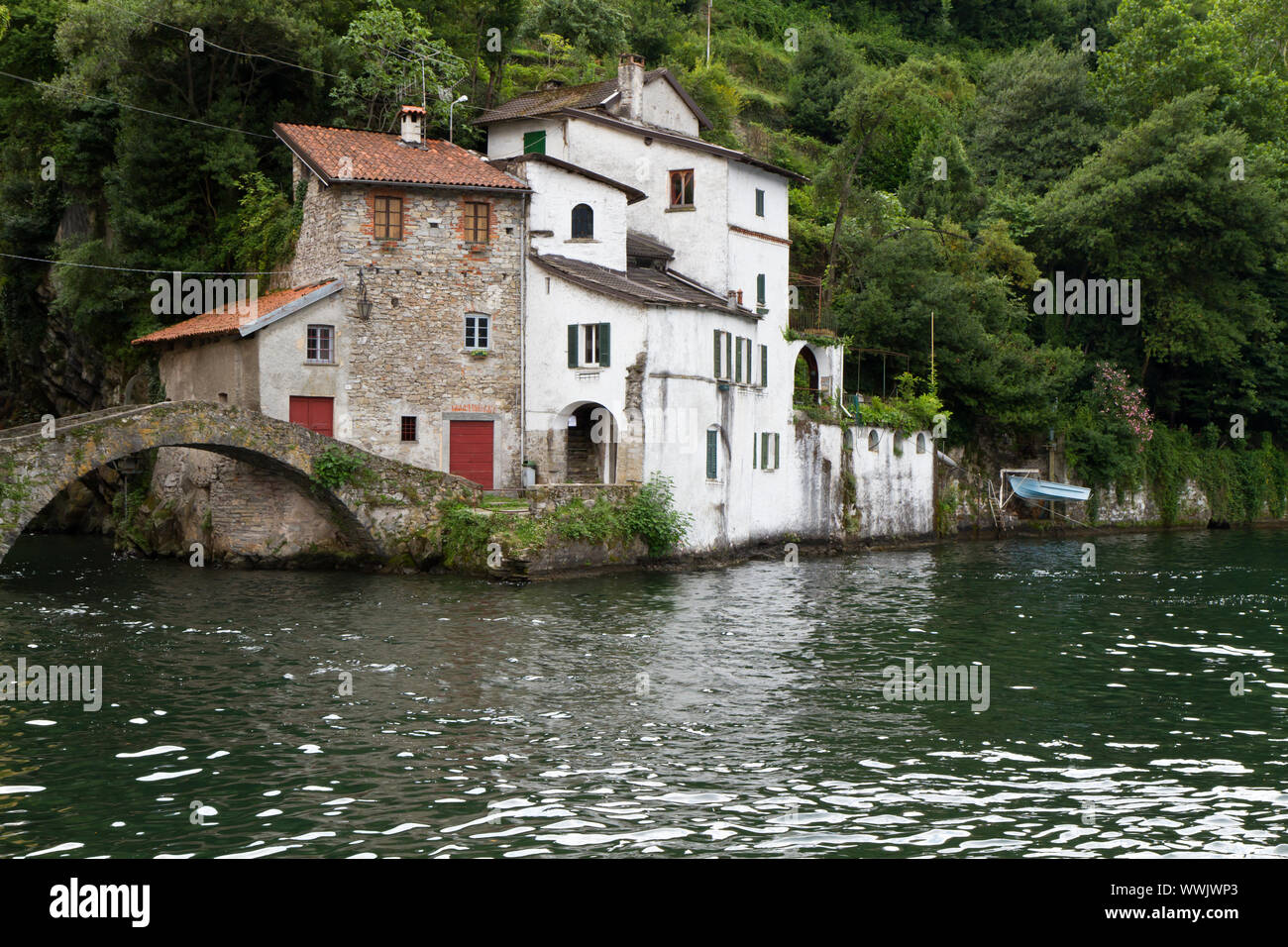 Ancienne maison d'habitation dans Germignaga, sur le lac de Côme, Italie Banque D'Images