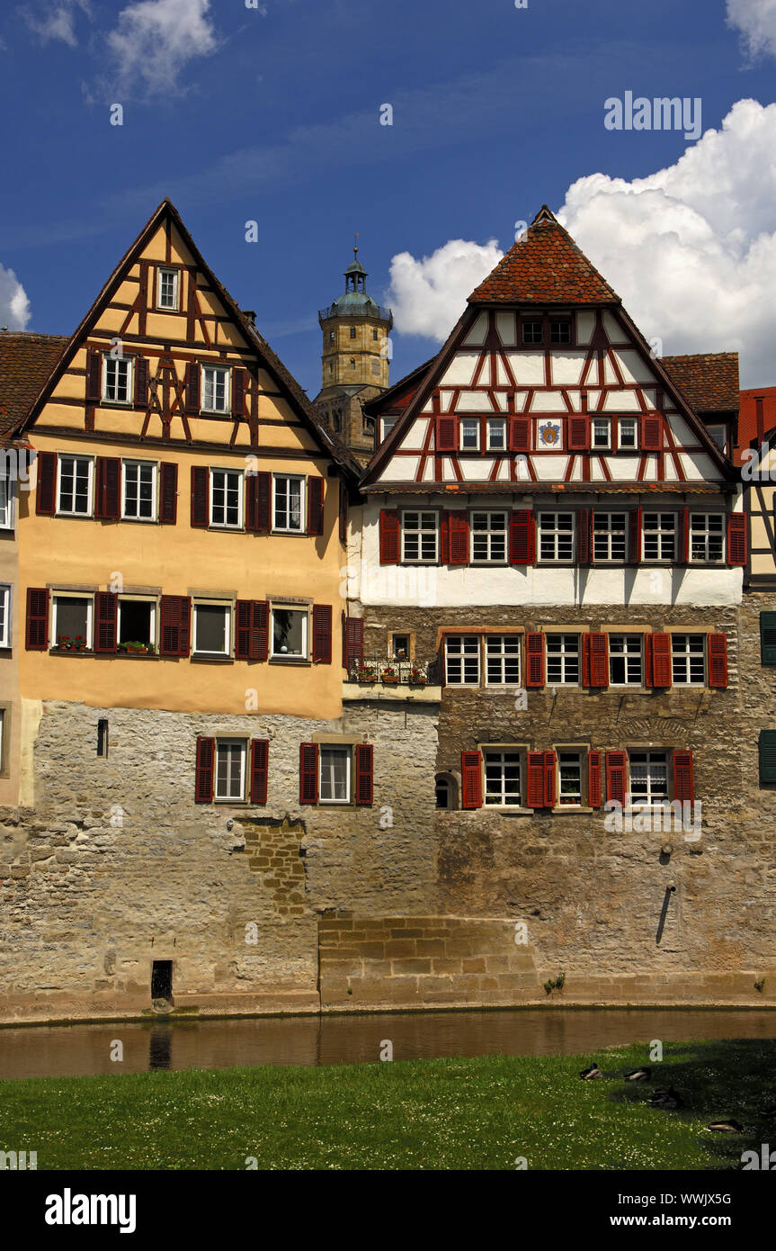 Maisons à colombages, Schwaebisch Hall, Allemagne Banque D'Images