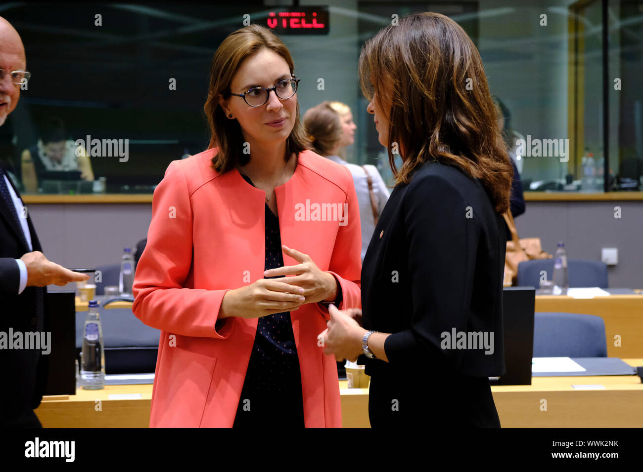 Bruxelles, Belgique. 16 Sep, 2019. Amélie de Montchalin, Frances Secrétaire d'État aux affaires européennes au cours d'un Conseil Affaires générales. Credit : ALEXANDROS MICHAILIDIS/Alamy Live News Banque D'Images