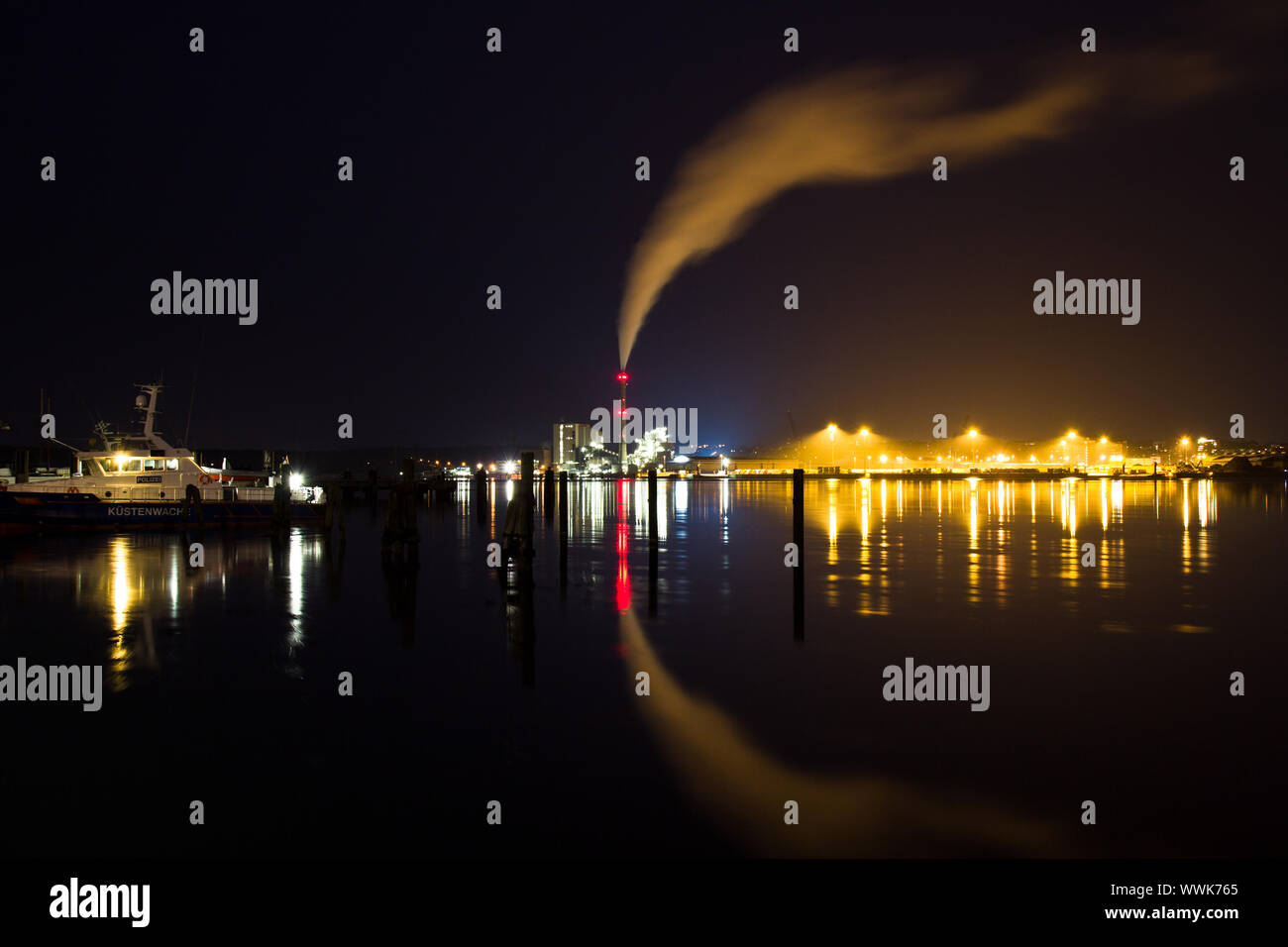 Kiel, Kiel, paysage de nuit, de l'industrie Banque D'Images