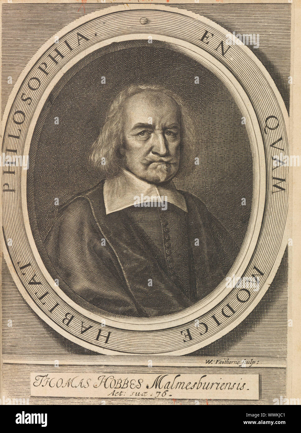 Portrait de Thomas Hobbes (1588-1679), 1642. Collection privée. Banque D'Images