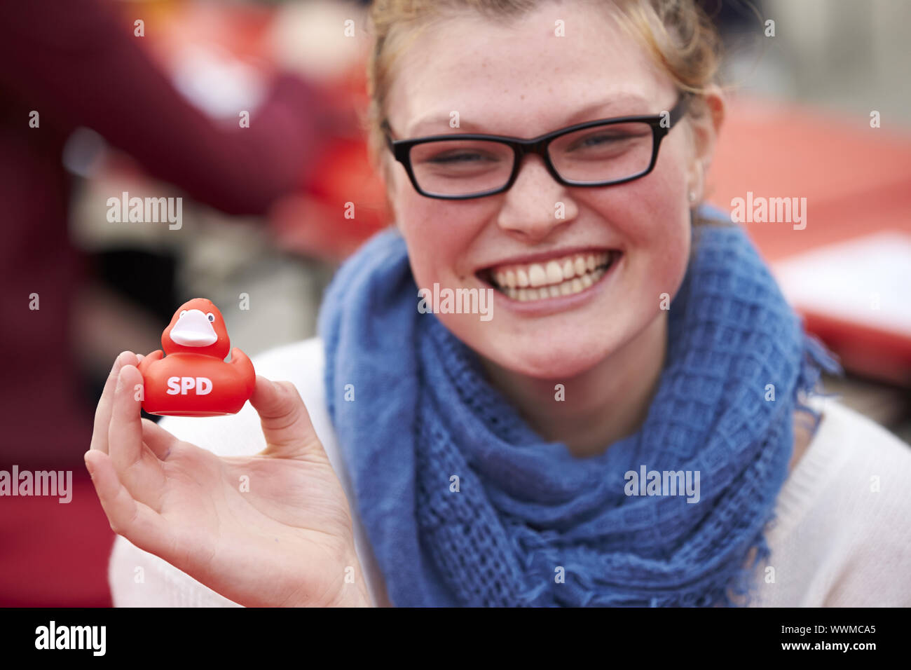 Les dirigeants du SPD à la campagne électorale à Potsdam Banque D'Images
