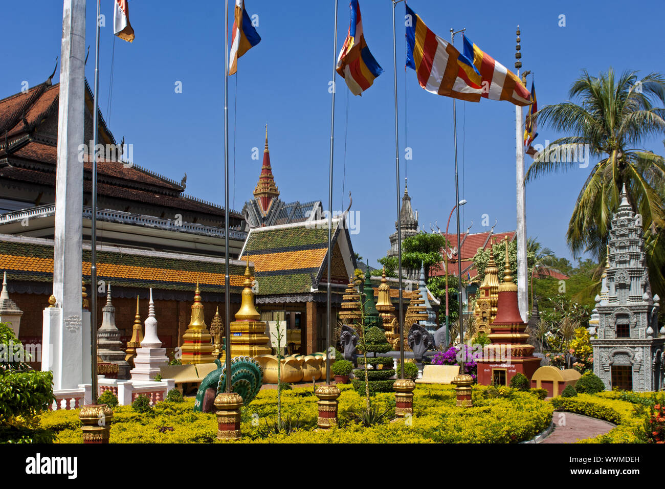 Monastère Wat Preah Prohm Rath, Siem Reap, Cambodge Banque D'Images