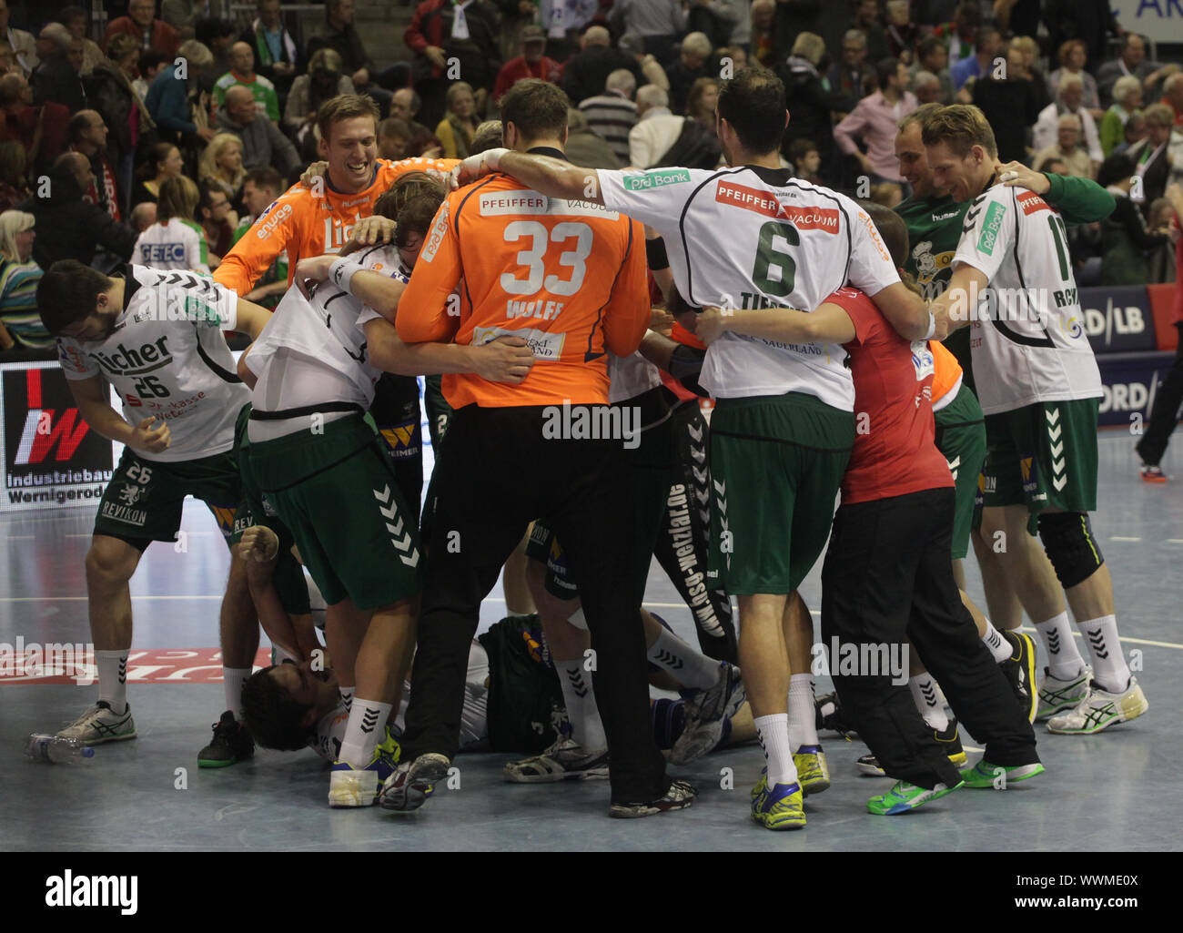 DKB Handball-Bundesliga, 2013-2014 13. Spieltag, SC Magdeburg - HSG Wetzlar Banque D'Images
