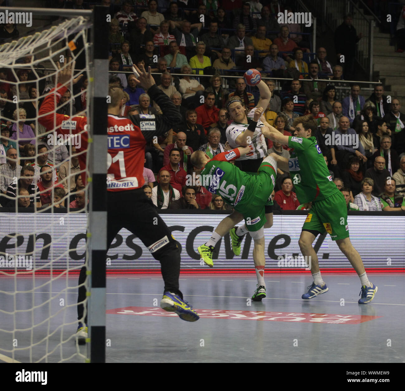 DKB Handball-Bundesliga, 2013-2014 18. Spieltag, SC Magdeburg - FRISCH AUF ! Göppingen Banque D'Images