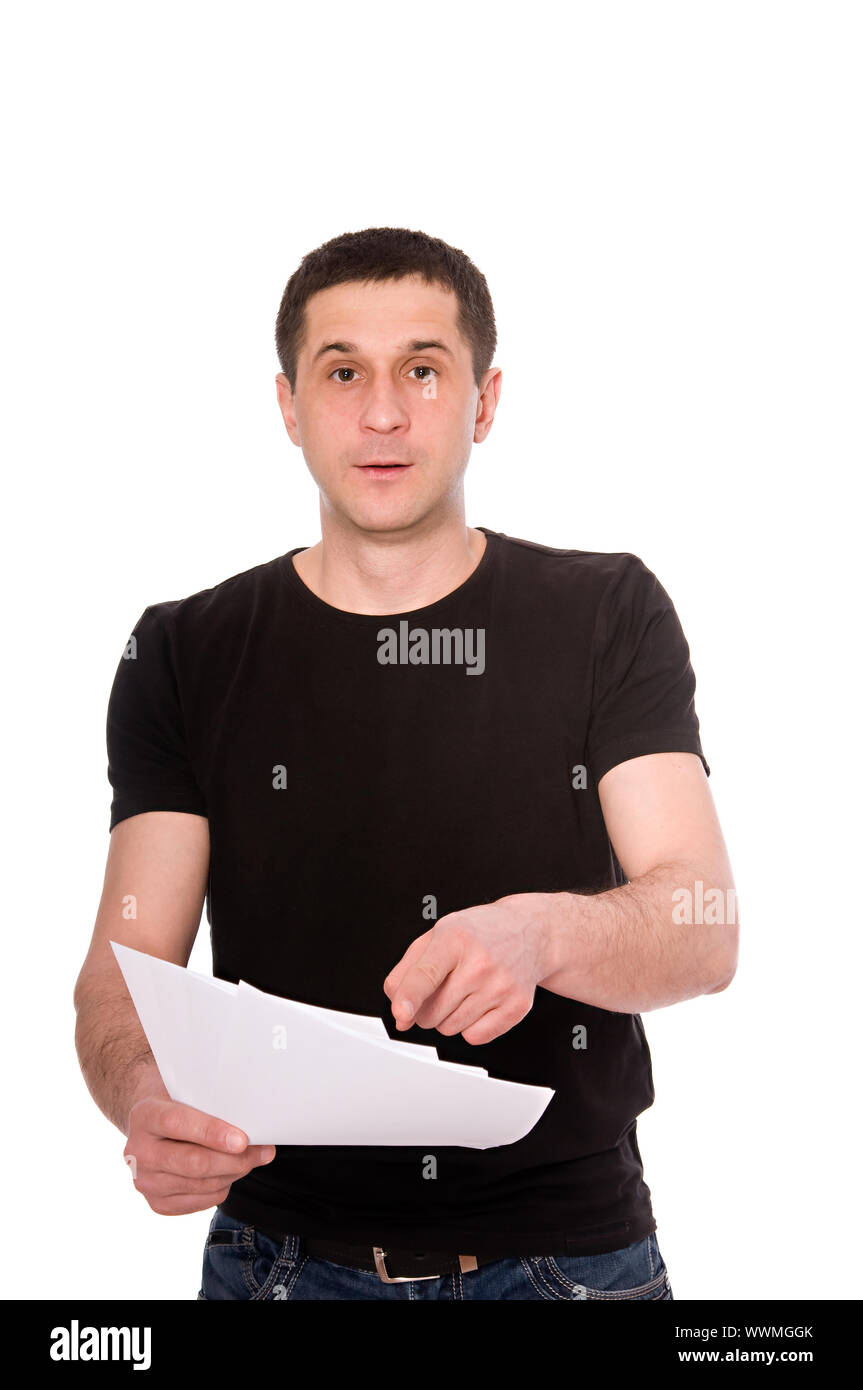 homme effrayé Banque D'Images