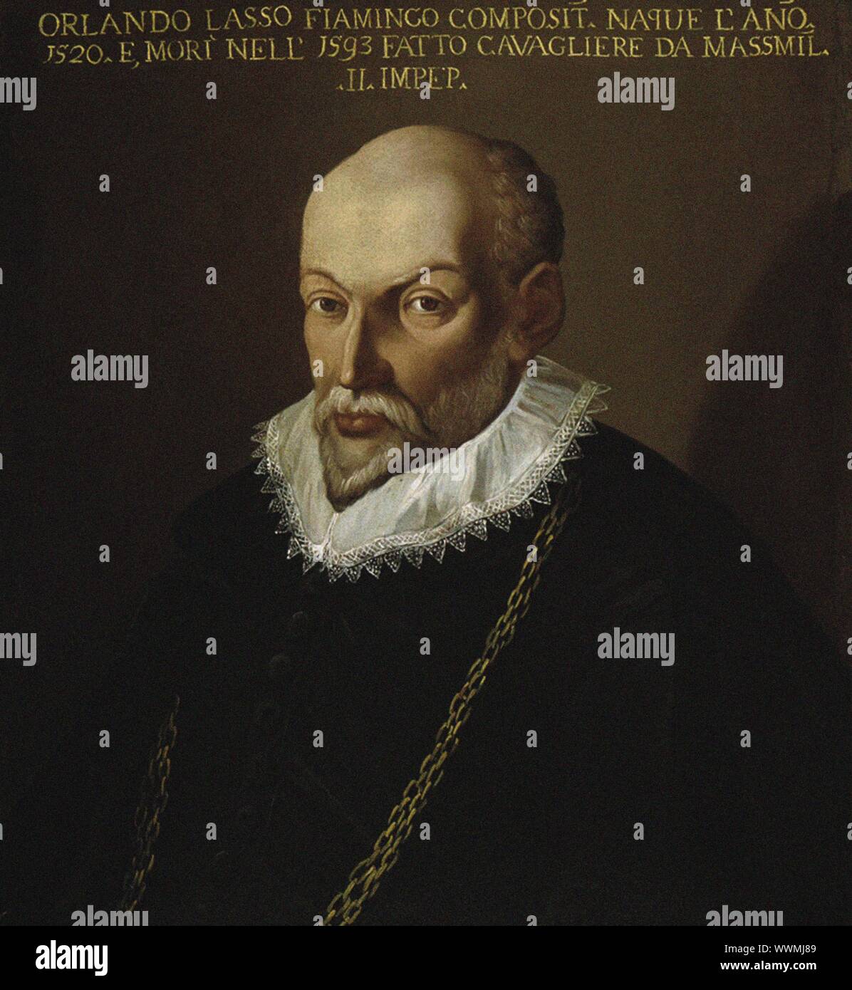 Portrait du compositeur Roland de Lassus (1532-1594). Collection privée. Banque D'Images