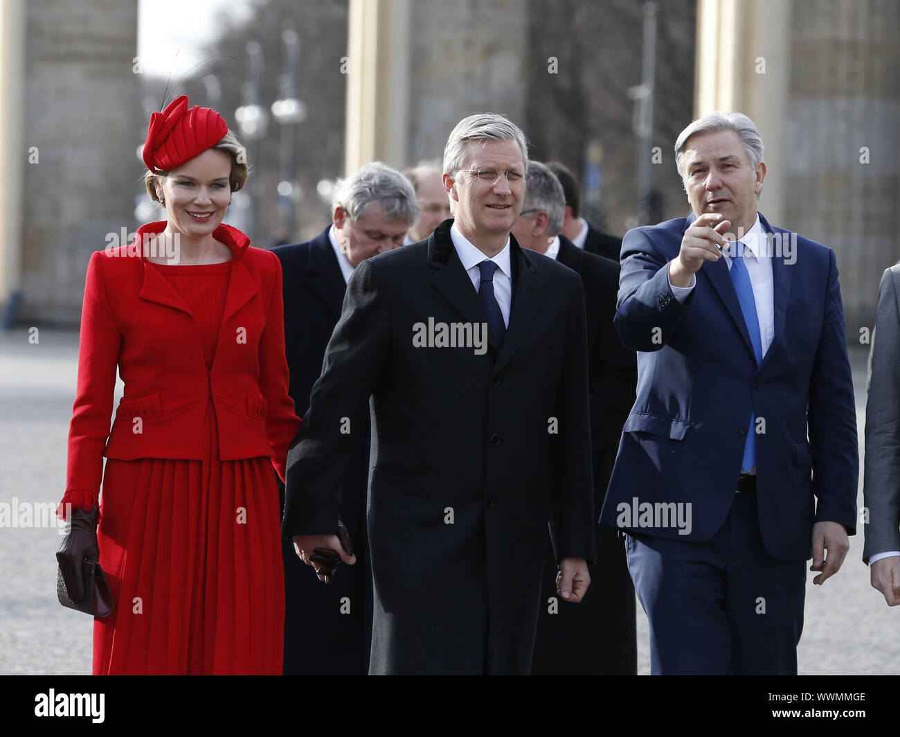 Le roi Philippe et la Reine Mathilde de Belgique (à porte de Brandebourg à Berlin Banque D'Images