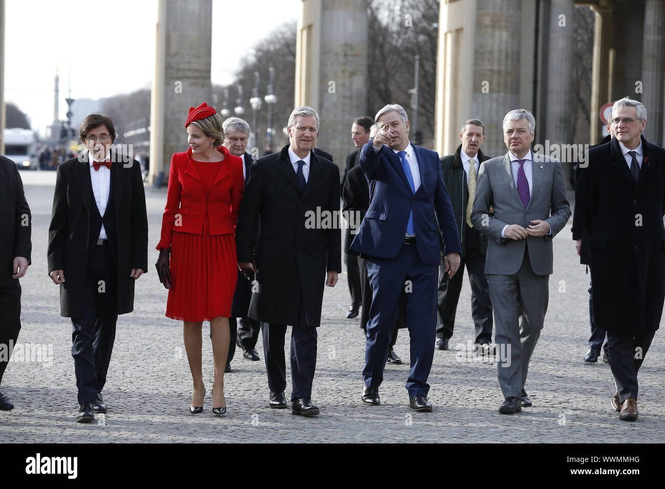 Le roi Philippe et la Reine Mathilde de Belgique (à porte de Brandebourg à Berlin Banque D'Images