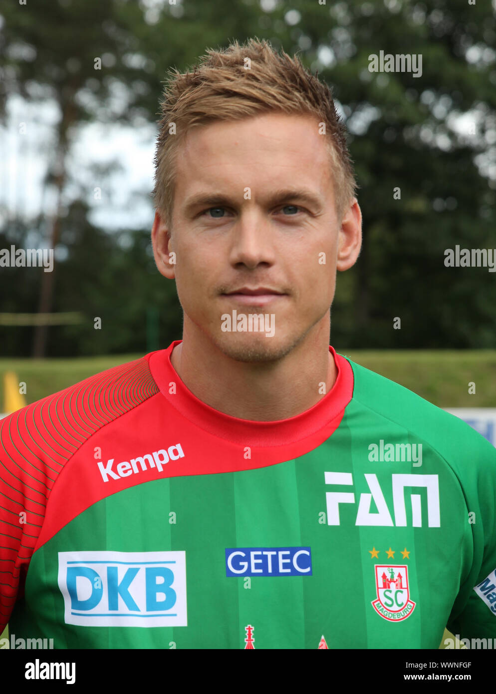 Handballspieler norwegischer Espen Lie Hansen -Saison 2014/15 SC Magdeburg, en Nationalspieler Norwegen Banque D'Images