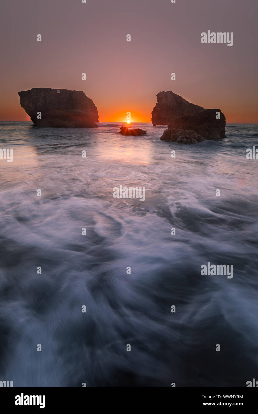 À partir de la plage d'Ilbarritz Biarritz, Pays Basque. Banque D'Images