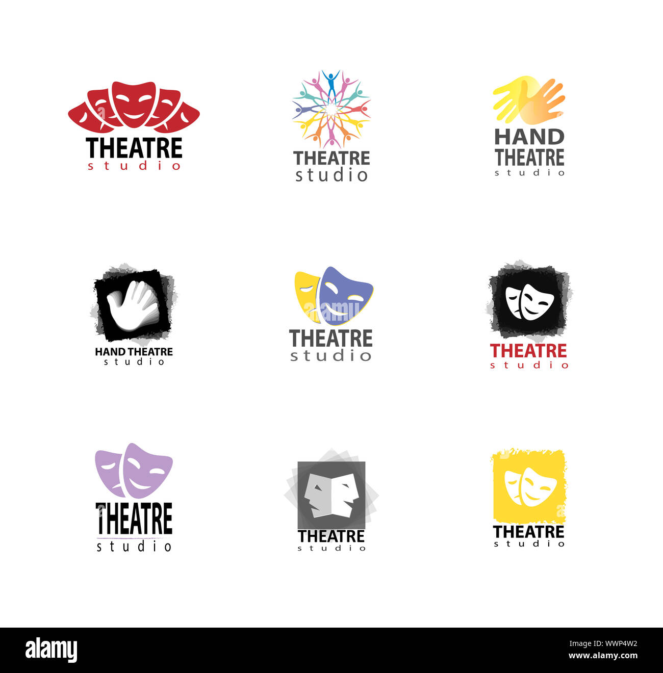 Ensemble de Logo Design Studio Théâtre Banque D'Images