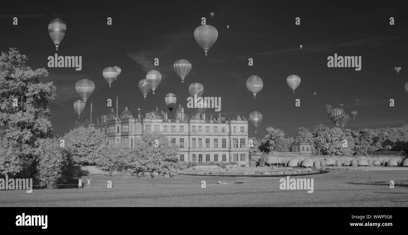 Longleat Safari Park, Warminster, Royaume-Uni. 14 septembre 2019. Le ciel de Longleat Safari 2019 montgolfières porté dans plus de 150 ballons de partout dans le monde, est le plus important festival de ballons annuel en Europe. Ces photos ont été prises avec une caméra infrarouge converti. Cela n'a pas été créé en post-production. Le photographe est disponible pour des questions et des citations. Contacter 01235844690. Crédit : Dan Burton Photo/Alamy dispose d' Banque D'Images