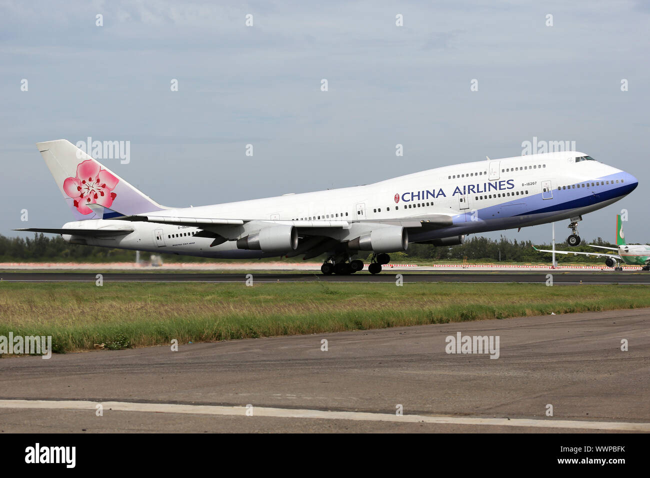 China Airlines Boeing 747-400 de l'aéroport Taoyuan Taipei Banque D'Images