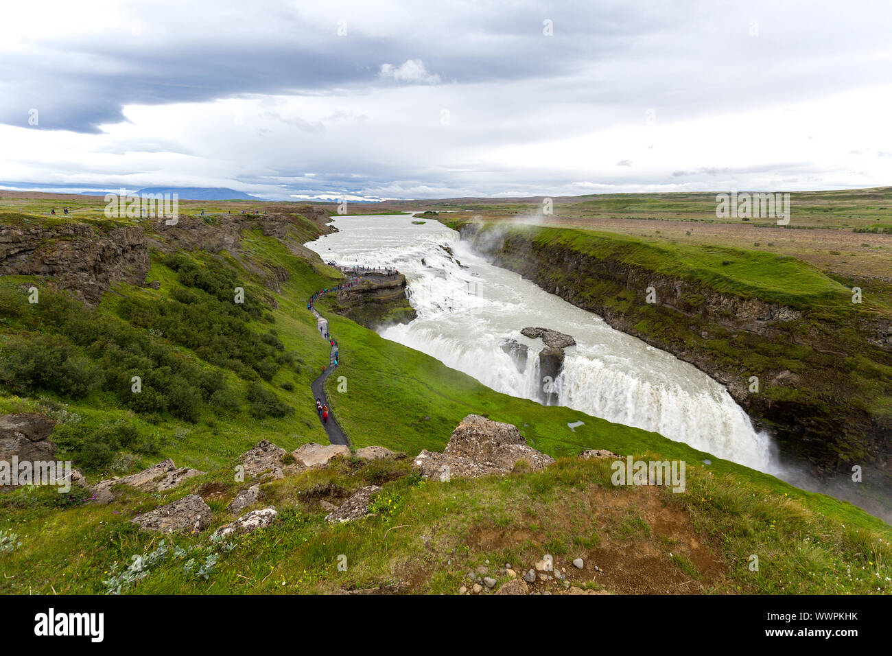 Vue sur la cascade de Gullfoss. L'Islande Banque D'Images