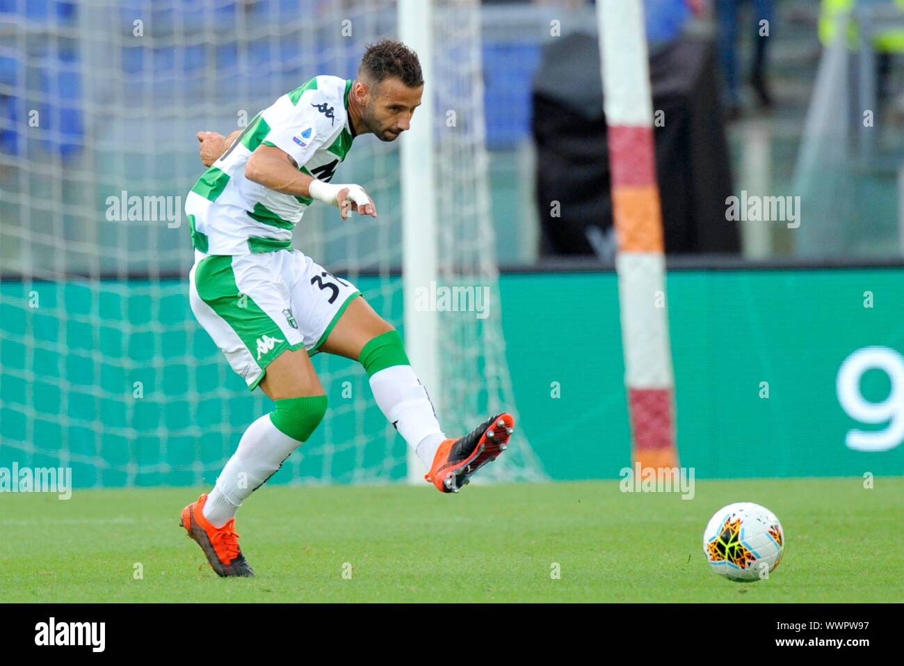 Roma - Sassuolo 4-2 ; Stadio Olimpico lega calcio serieA 15/09/2019 ; Gianmarco Ferrari Rom - Sassuolo 4-2 ; Stade olympique de football Serie A 15/0 Banque D'Images