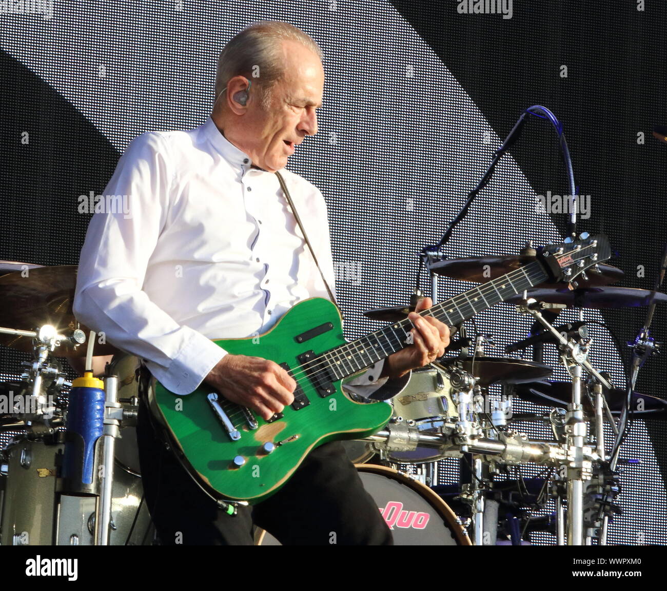 Londres, Royaume-Uni. 15 Sep, 2019. Francis Rossi de Status Quo groupe de rock anglais effectue sur scène à la BBC Radio 2 Live à Hyde Park, Londres. Credit : SOPA/Alamy Images Limited Live News Banque D'Images