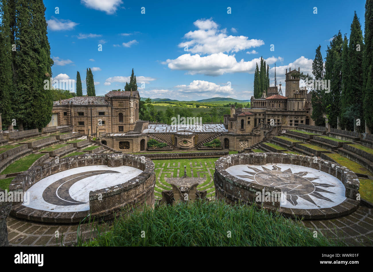 La Scarzuola, Tomaso Buzzi ville idéale de l'Ombrie, Italie Banque D'Images