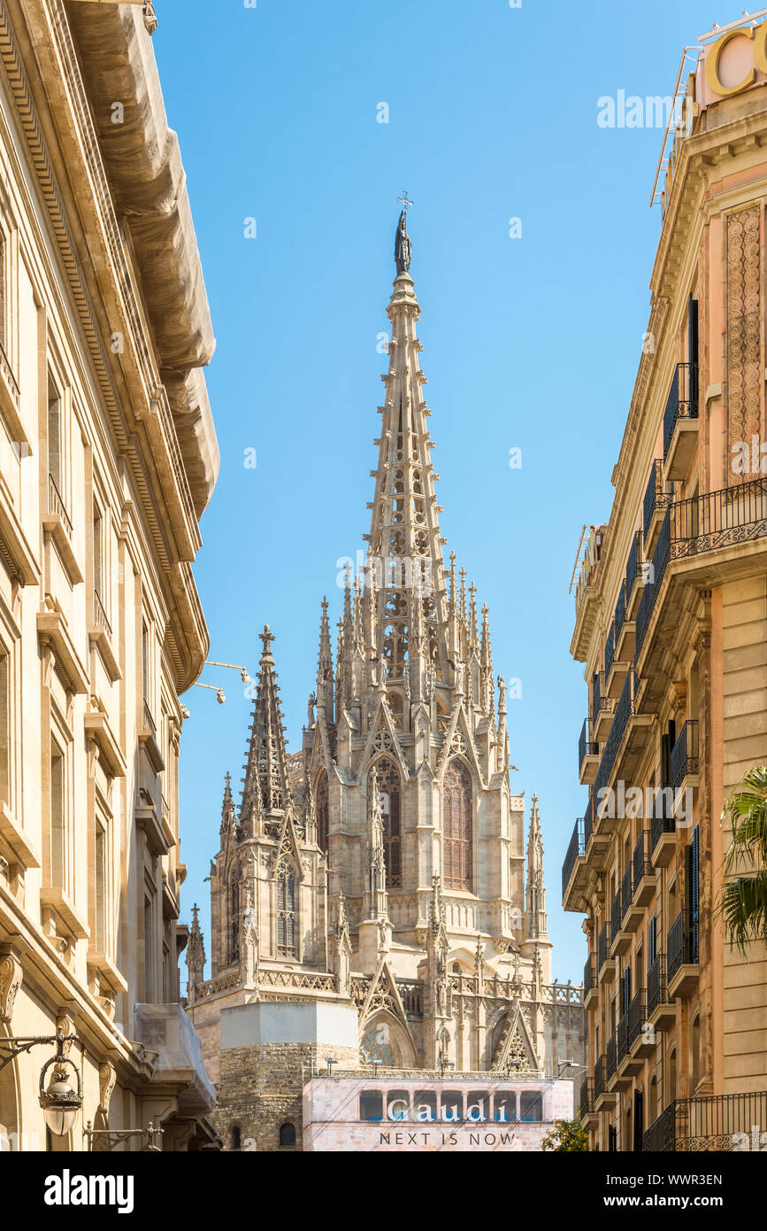 Clocher de la Catedral de la Santa Creu i Santa Eulàlia, Barcelone Banque D'Images