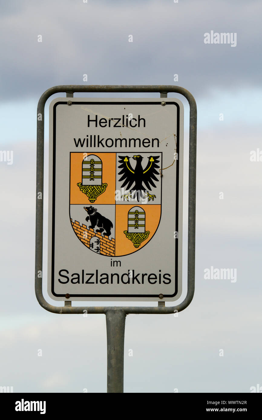 Bienvenue à Salzlandkreis Banque D'Images