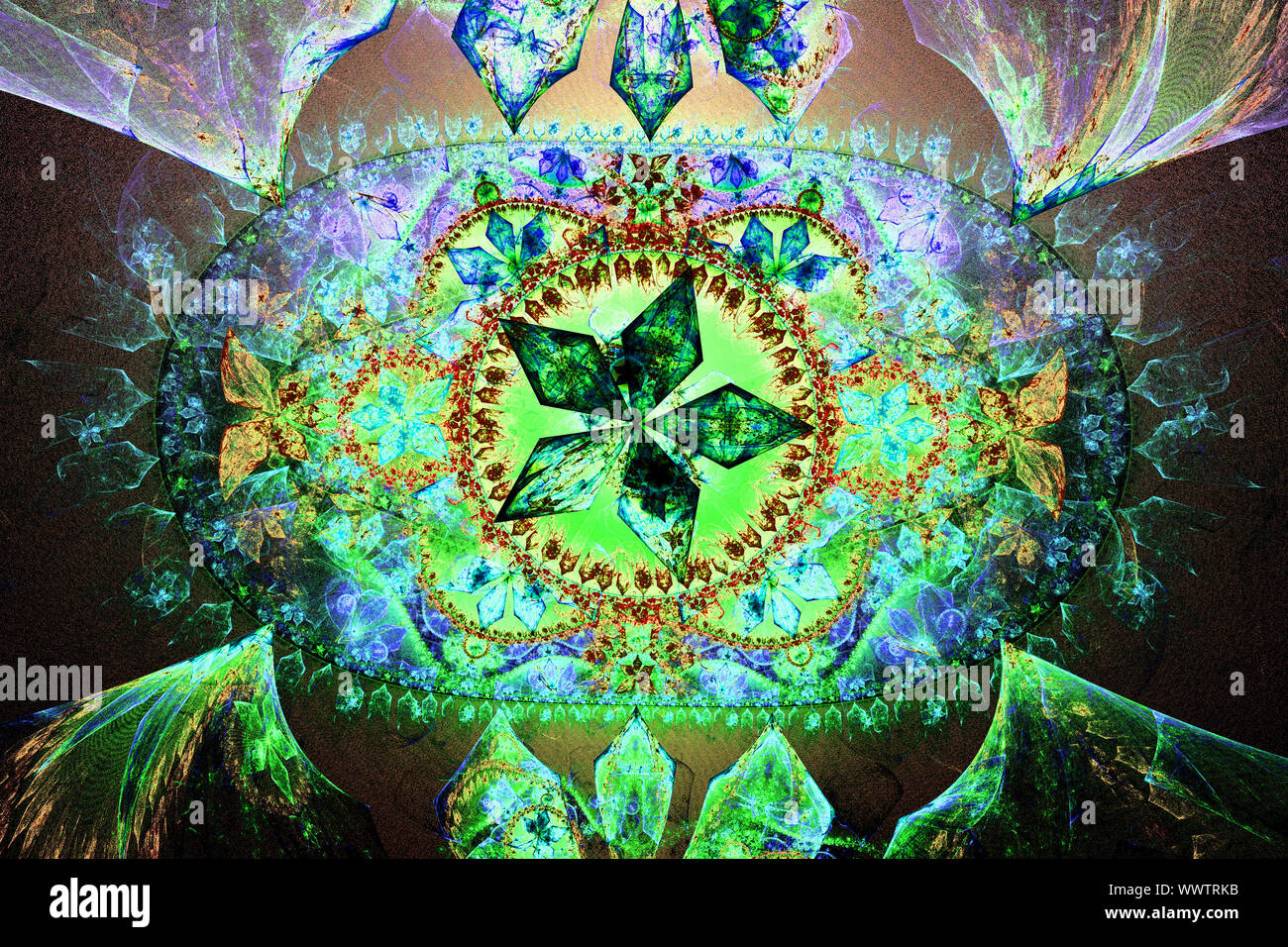 Images fractales avec un motif fantaisiste d'étoiles. Banque D'Images